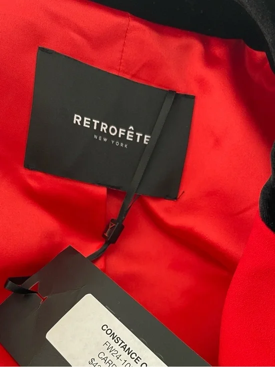 RETROFETE Constance Double Breasted Long Cardinal Red Over Coat Size S/M - Picture 11 of 11